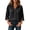 Black, variant on Button Down Shirt Collared 3/4 Sleeve Flowy Business Casual Shirts Dressy Work Travel Blouses