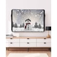 thumbnail image 3 of Outdoor TV Cover 60 to 65 Inch Weatherproof, Snowman Christmas Waterproof TV Screen Protector for Outside Decor with Zipper and Pocket 58"L x 37"H , Gray Winter Snow Scenery, 3 of 7