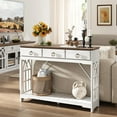 thumbnail image 4 of JOINICE Farmhouse Entryway Table with Drawers and Shelf,Long Console Table with Wood Leg,Sofa Table for Living Room,Hallway,White, 4 of 8