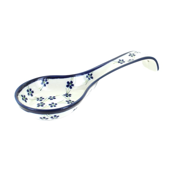 Blue Rose Polish Pottery Willow Large Spoon Rest