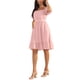 thumbnail image 4 of INSPIRAR CHIC Vestido Casual de Verano para Mujer con Cuello Cuadrado, Mangas Cortas Abullonadas, Espalda Fruncida y Volantes en Corte A Línea XL Rosa, 4 of 6