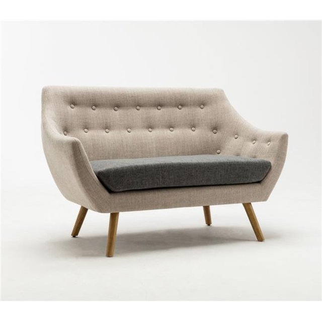 Boraam 84218 Kara Loveseat Seat - Light & Dark Gray