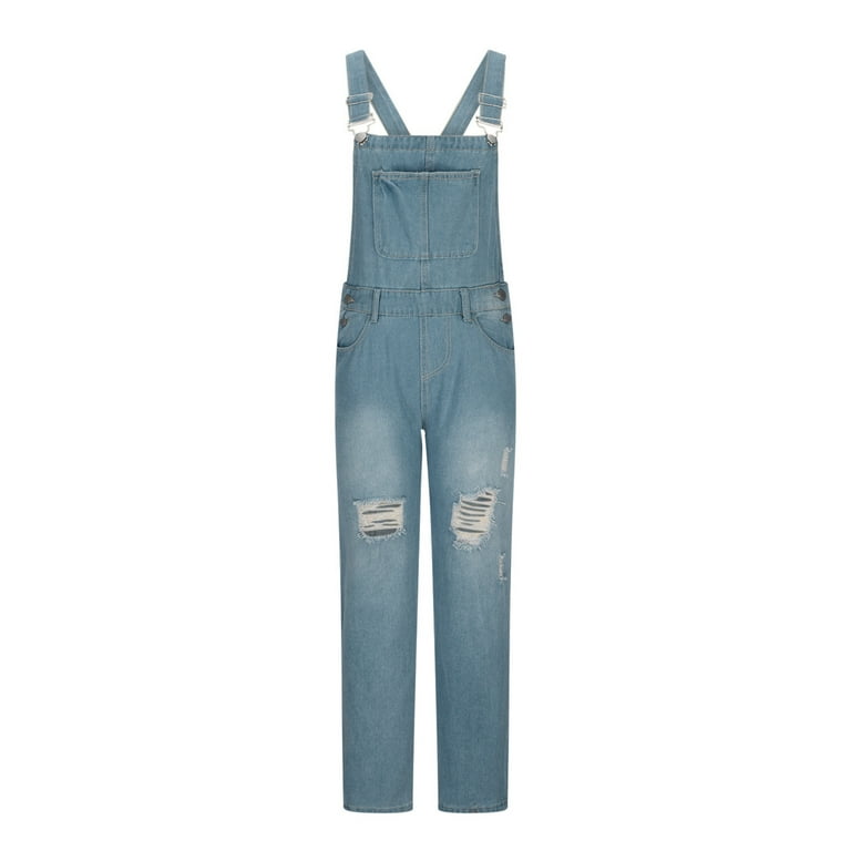 SBYOJLPB Women's Denim Jumpsuit, Ripped Casual Sports