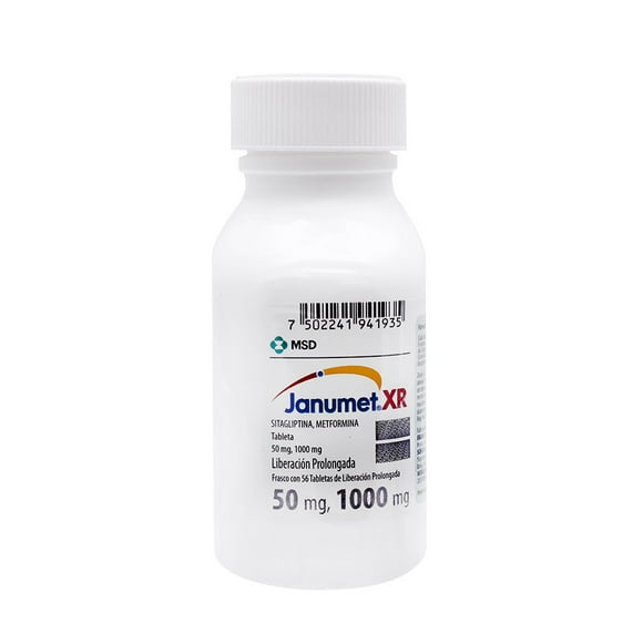 Janumet XR 50 mg 1000 mg 56 tabletas de liberación prolongada