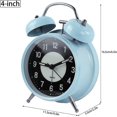 thumbnail image 2 of Retro Luminous Alarm Clock Morning Quiet Quartz Bedside Alarm Clock, Travel Analog Clock Alarm Clock Battery Operated Non Ticking Dual Bell Children's, 2 of 5