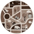 thumbnail image 2 of SAFAVIEH Carousel Kids Roadmap to Home Area Rug, Brown/Beige, 6'7" x 6'7" Round, 2 of 10