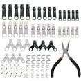 thumbnail image 2 of Kit de reparación de cremalleras, accesorios de reemplazo de cremalleras con herramienta de alicates de instalación de cremalleras y tiradores de 85PCS Hugo reparación de cremalleras, 2 of 7