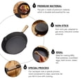thumbnail image 2 of OULII 1Pcs Polished Cast Iron Skillet Non Stick Cooking Frying for BBQ, 2 of 8