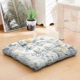 thumbnail image 4 of Botanical Garden Print Floor Pillow 22x22 Inch Dutch Velvet Cushion, Spring Blooms, Lightweight for Balcony, 4 of 7