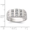 thumbnail image 5 of Sterling Silver Rhodium-Plated Men's Cz Ring (Size 11) Made In China qr1285-11, 5 of 5