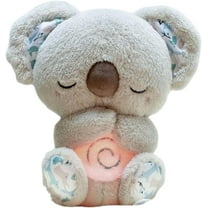 Koala Bear Anxietys Relief Koala Breathing Soothing Baby Cute Sleep Dolls Dolls Sleep God Portable Plush Toy with Sensory-Detailed Musical Lights and Rhythmic Breathing Movements (Light Grey)