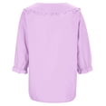thumbnail image 6 of YUHAOTIN White Linen Shirt Women Beach Plus Size Solid Color Ethnic Style Button up Medium Sleeved Linen Shirt Top Linen Shirt Women Button Down Linen Button Down Shirt Women Plus, 6 of 8