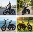 thumbnail image 6 of Aezusy Electric Tricycle for Adults, 500W 48V Folding Trike 20"x4.0" Fat Tire 3 Wheel Ebike with Large Basket for Women Men, Black, 6 of 13