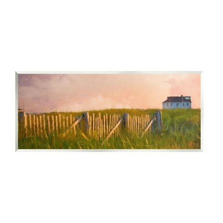 Stupell Industries Nautical Beach Cottage Landscape Painting Unframed Art Print Wall Art, 17 x 7