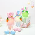 thumbnail image 6 of Plush Lighted Bunny Easter Gnome Handmade Scandinavian Swedish Tomte, Light Up Elf Toy Easter Rabbit Present Gifts Spring Tabletop Easter Holiday Decorations, 6 of 9