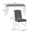 thumbnail image 5 of Benjara Phy 5pc Dining Table and Chairs Set, Nailheads, Tufted Beige, Brown, Black, 5 of 5