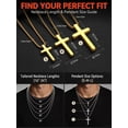 thumbnail image 5 of FaithHeart Cross Necklace for Men Waterproof 14K Gold Plated Stainless Steel Box Chain Cross Pendant Necklaces Christian Religious Jewelry Gifts for Son Friends Birthday 16", 5 of 7