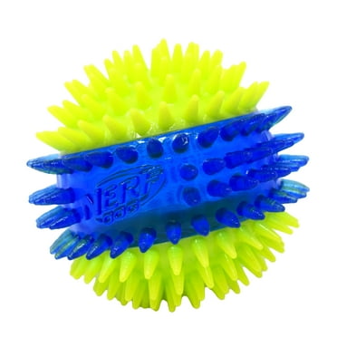 Nerf Dog LED Light Up Dental Spikes Squeak Ball Dog Toy, 2.7 inches