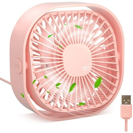 

USB Desk Fans for Home Office Car Outdoor Travel Table Fan Cooling Fan Tiny Strong Wind Desktop Fan 3 Speed Adjustable 360°Rotation Computer Small Mini Personal Fan