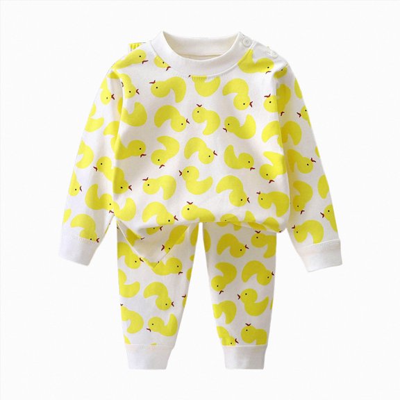TOWED22 Boys Clothes Boy Outfits 2-Piece Long Sleeve Sweatshirt Tops and Pants Fall Winter Outfits Set Size:0-9 M,Color:Yellow