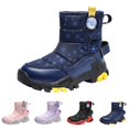 thumbnail image 4 of XXWXYD Toddler Boots Girl Boys Snow Boots Outdoor Warm Comfortable Non Slip Mid Calf Padded Small Big Kids Winter Shoes for Simple Casual Breathable Shoe(8-9 Years,Blue), 4 of 7