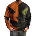 thumbnail image 5 of Fabrcox S-5XL Halloween Men's Shirts Spooky Pumpkin Face Patchwork Crew Neck Sweatshirt for Mens Funny Fall Waffle Big and Tall Pullover XXXL, 5 of 7