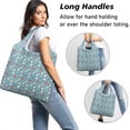 thumbnail image 2 of 5 Pack Foldable Shopping Bag,Light Blue Christmas Snowman Pattern Reusable Grocery Bags with Pockets,Large Reusable Tote Bags with Handles Waterproof & Lightweight, 2 of 6
