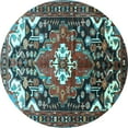 thumbnail image 1 of Ahgly Company Indoor Round Persian Light Blue Traditional Area Rugs, 7' Round, 1 of 4