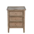 thumbnail image 2 of Rena End Table with 3 Drawers, 19 Inch Distressed Brown Mahogany Wood, 2 of 5