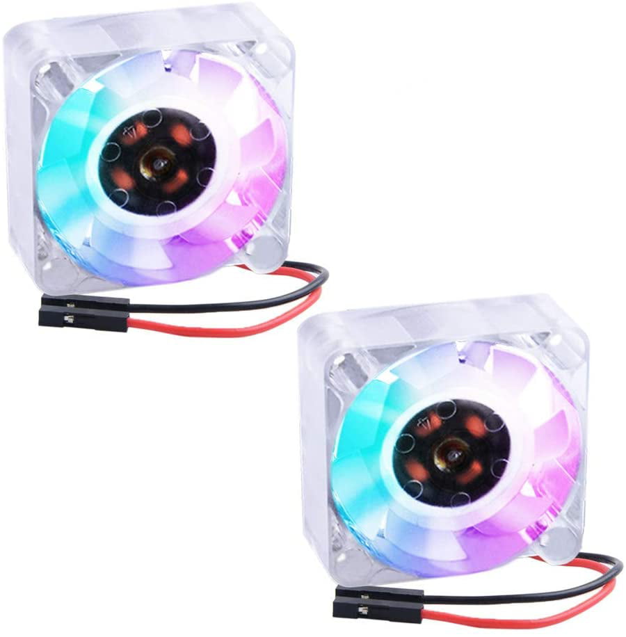 GeeekPi DC 12V 3D Printer Cooling Fan,Quiet DC Brushless 40x40x10mm 2 Pin Connector Cooler for 3D Printer 2Pack, Multicolored