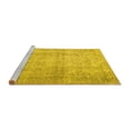 thumbnail image 2 of Ahgly Company Machine Washable Indoor Square Persian Yellow Traditional Area Rugs, 4' Square, 2 of 4