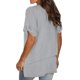 thumbnail image 3 of Pntutb - Camiseta de manga corta para mujer, cómoda, informal, cuello en V, color sólido Pntutb Pntutb-771, 3 of 7