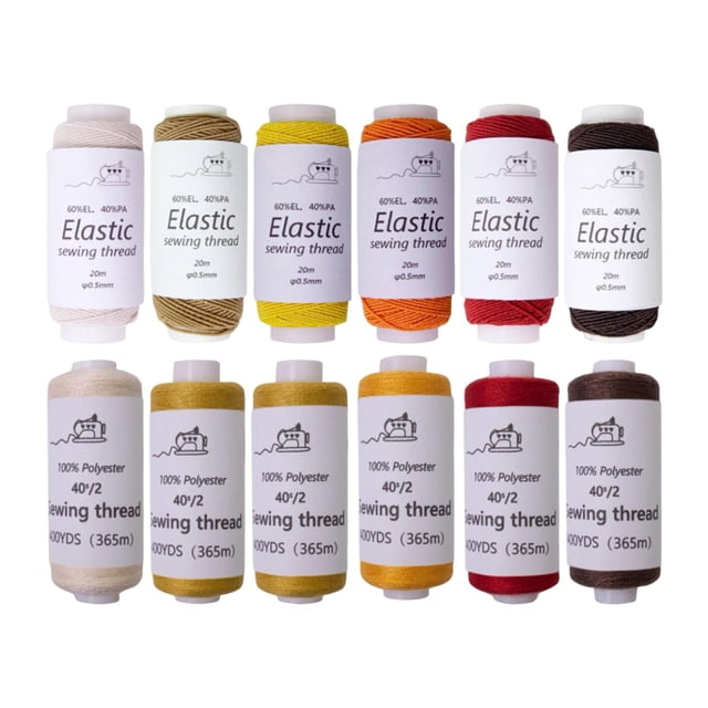 KLKCMS Ensemble de 12 Fils Multicolores Fil d'Artisanat pour Tricot Couture à la Main Rouge et Brun