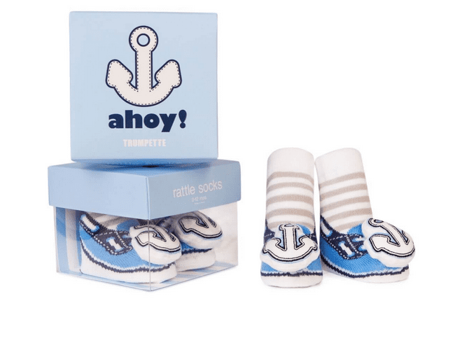 Socks - - Ahoy Rattle Blue Baby Accessories 0-12 Mos