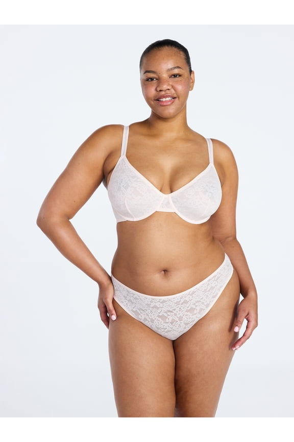 Women's Soft Stretch Lace Underwire Bralette, Sizes 34A-40D