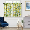 thumbnail image 2 of Lemon Kitchen Curtains Sets for Windows - Spring Fruit Leaves Yellow Bathroom Curtains Window Over Sink, Farmhouse Cafe Nature Plants Rod Pocket Half Window Drapes Decor 36 Inch 2 Panels, 2 of 5