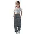 thumbnail image 1 of WENXIAOO Toddler Sweatpants Drawstring Sweatpants With Pockets Solid Color Grey Sweatpants Kids Kids Pants Girls Size 13-14 Years, 1 of 7
