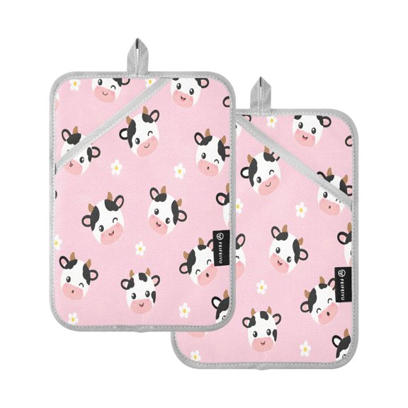 Two Pieces Of Square Heat Insulation Pad Oven Mitts Milk Head 7x9.8 Inch Oven Microwave Kitchen Cooking Baking