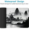 thumbnail image 4 of Ink Landscape Art Gaming Mouse Pad Mountains Rivers Boats Extended Mousepad Waterproof Stitched Edges Rubber Base Non-Slip Deskmap Computer Keyboard Mat 31.5x11.8 Inch, 4 of 6