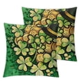 thumbnail image 2 of Acheng St. Patrick's Day Pillow Covers Set of 2, Green Shamrocks Lucky Charm Irish Kisses Leprechaun Hat Farmhouse Throw Pillowcases for Home Sofa Couch Cushion Decoration White, 2 of 6