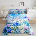 thumbnail image 2 of Erosebridal Princess Castle Bedding Sets Full with Comforter,Dreamy Flower Duvet Insert,Spring Garden Comforter Sets Full Size,Microfiber Female Bedroom Decor,Reversible,3pcs, 2 of 8