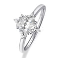 thumbnail image 2 of 10K White Gold Oval Shape Moissanite Cubic Zirconia Engagement Ring for Women, 2 of 5