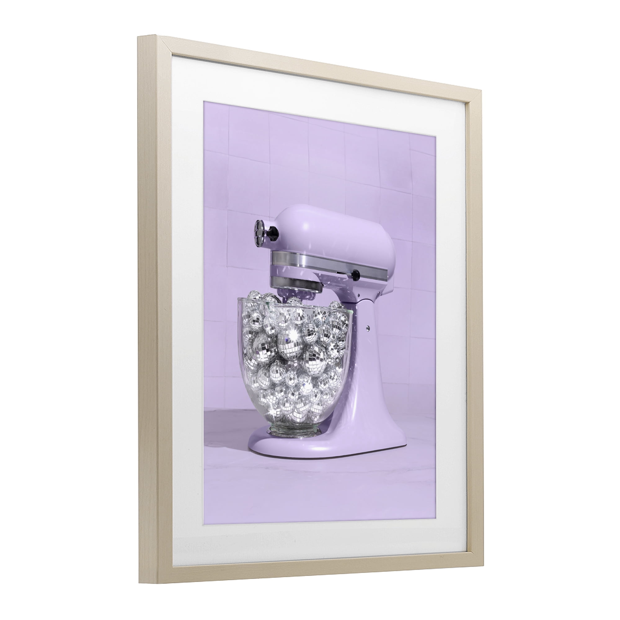 Stupell Industries Disco Kitchen Mixer over Purple Birch Framed Print Under Glass, design by LISH Creative