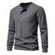thumbnail image 1 of Camisa Henley de manga larga y cuello redondo para hombre: cuatro botones, mezcla de algodón, corte holgado, tallas S-XXL, para combinar en otoño/invierno, 1 of 3