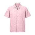 thumbnail image 6 of YODETEY Men’s Button Down Front Shirt with Short Sleeve, Everyday Casual Front Shirt for Mens,Big and Tall Pink,Size S-3XL, 6 of 7