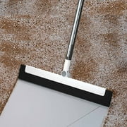3-in-1 Wiper Mop | Sweeper Scraper & Squeegee Floor Cleaner | 180° Pivoting Head for Hardwood Tile & Bathroom Surfaces | 35.4 Handle