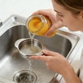 thumbnail image 4 of TIELUTT Stainless Steel Can Strainer Food Grade Canning Colander for Regular Pancake Pendant Kitchen Strainer Stainless Steel Covers Double Easy Bar Kitchen Strainer for over The, 4 of 7