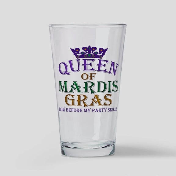 CafePress - Queen Of Mardis Gras - Pint Glass, Drinking Glass, 16 oz. CafePress