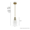 thumbnail image 6 of Hunter - Rossmoor 1-light Luxe Gold, Mini Pendant Light, Dimmable, Formal Style, Bell Shaped, for Bedrooms, Dining, Living Rooms - 13158, 6 of 7