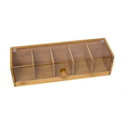 Lipper International 8187 Bamboo and Acrylic Tea Box with 5 Sections